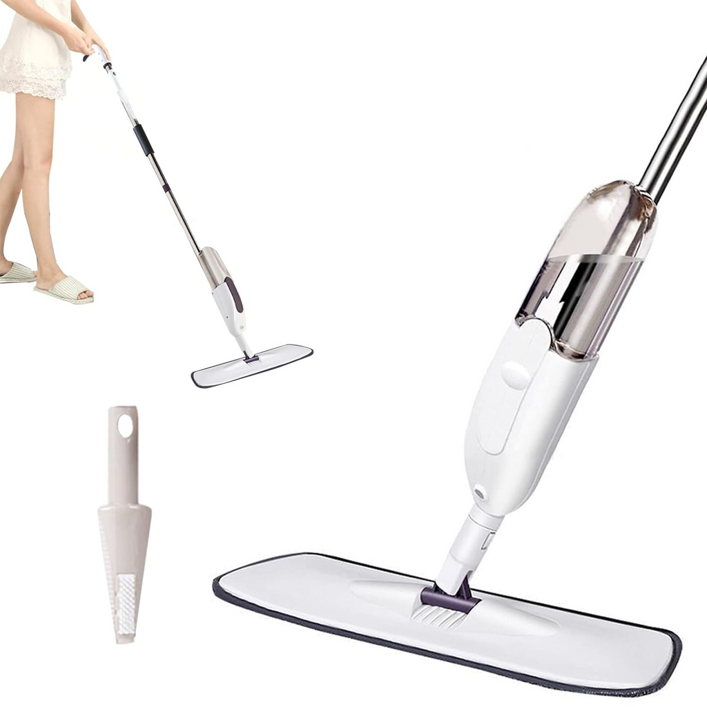 QK Exclusives - Water Spray Mop - 360° Rotatable Spray Flat Mop - Mop For Wood Floor Dry And Wet Use -  350 ML Large Capacity Water Tank