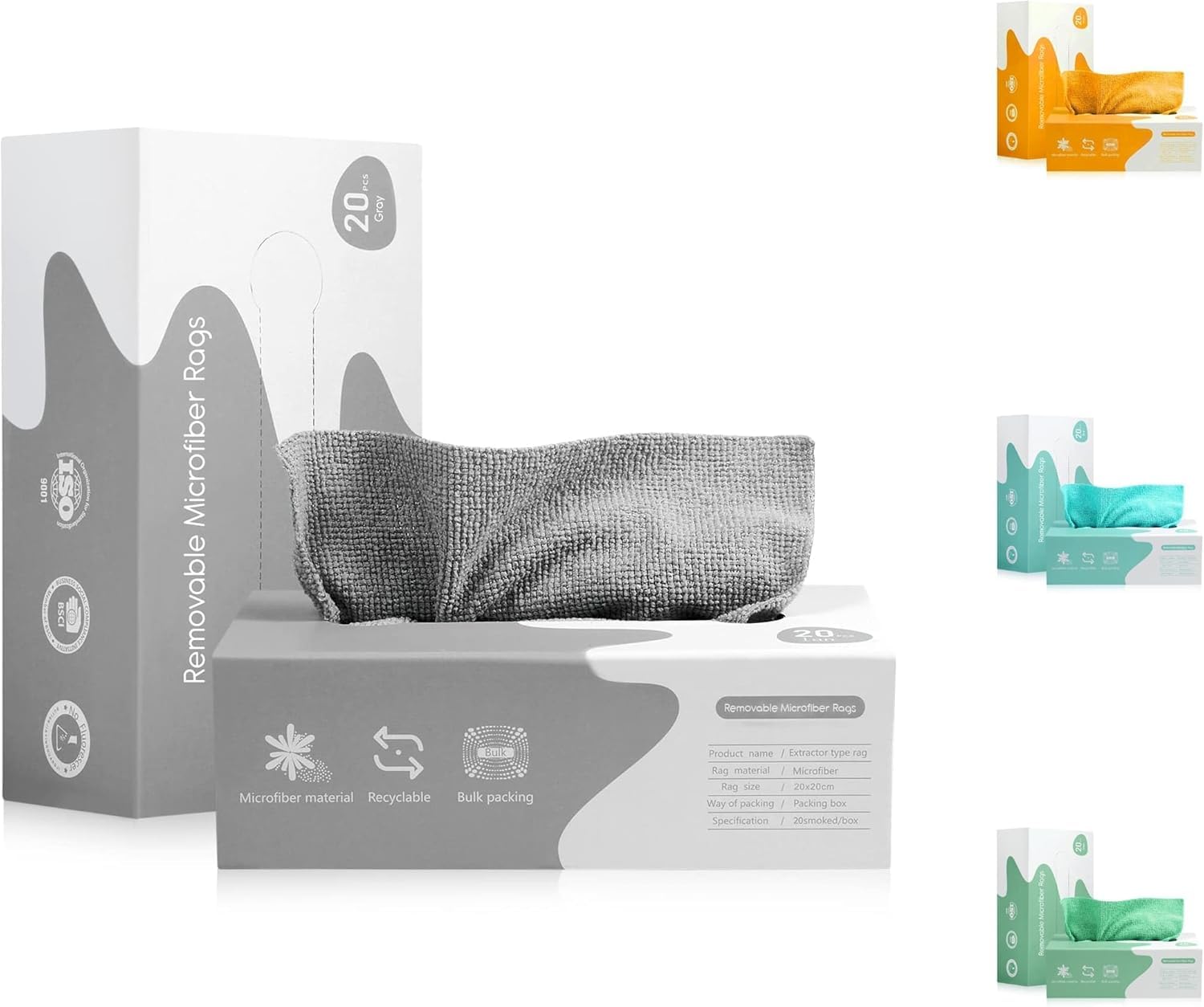 QK Exclusives - microfibre cleaning cloth - reusable and washable - 20 pieces in one box - Ultra-Absorbent Towel, Lint Free for Home, Kitchen & Car Polishing, Drying, Buffing & Detailing