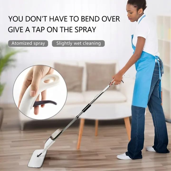 QK Exclusives - Water Spray Mop - 360° Rotatable Spray Flat Mop - Mop For Wood Floor Dry And Wet Use -  350 ML Large Capacity Water Tank