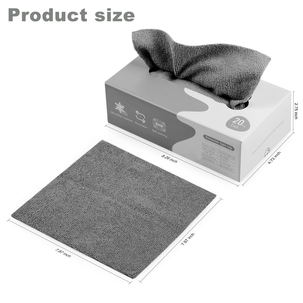 QK Exclusives - microfibre cleaning cloth - reusable and washable - 20 pieces in one box - Ultra-Absorbent Towel, Lint Free for Home, Kitchen & Car Polishing, Drying, Buffing & Detailing